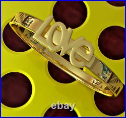 Solid 10K Yellow Gold Polished LOVE Letter Band Ring
