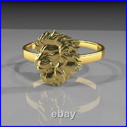 Solid 10kYellow Gold Lionr Ring Band