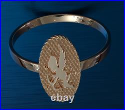 Solid 10k Rose Gold Cupid Love Ring