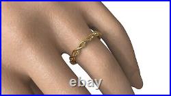 Solid 10k gold twisted ring crossover band