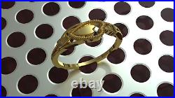 Solid 14KYellow Gold Heart Leaves Flowers Band Ring