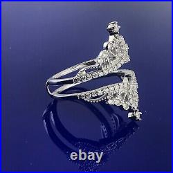 Solid 14K Gold 0.60 Ct Genuine Diamond Engagement Wedding Enhancer Band Ring