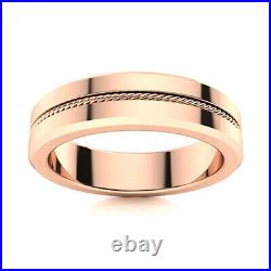 Solid 14K Rose Gold Band Men's Eternity Engagement band 5.5 MM Width All Sizes