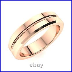 Solid 14K Rose Gold Band Men's Eternity Engagement band 5.5 MM Width All Sizes
