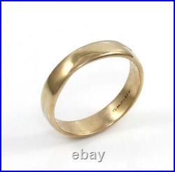Solid 14K Yellow Gold 4mm Full Court Wedding Band Ring Size 5.5