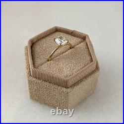 Solid 14K Yellow Gold Band 1.50 Ct Cushion Cut Moissanite Women Engagement Ring