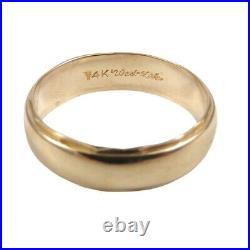 Solid 14K Yellow Gold Eternity Wedding Band Ring Size 7.5