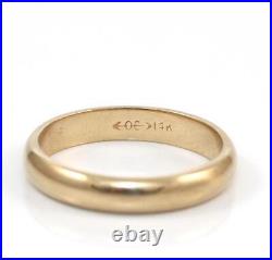 Solid 14K Yellow Gold Smooth Classic Plain Wedding Band Ring Size 9
