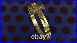 Solid 14k Gold Cross Jesus Ring Band