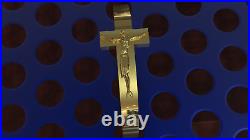 Solid 14k Gold Cross Jesus Ring Band