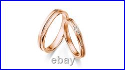 Solid 14k Rose Gold Couple Wedding Band Natural Diamond 0.06 Carat Sizes 7 8 9