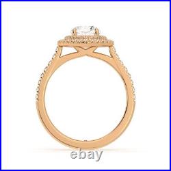 Solid 14k Rose Gold Diamond Ring 1.60 Ct Round IGI GIA Lab Grown Engagement Band
