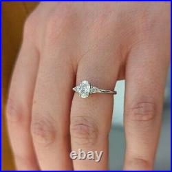Solid 14k White Gold Band 1.31 Carat Oval Cut IGI GIA Lab Created Diamond Ring