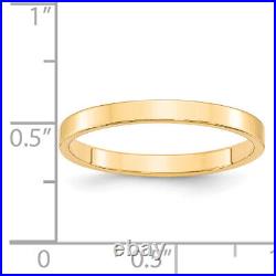Solid 14k Yellow Gold 2.5mm Lightweight Flat Wedding Band Size 6 Ring Size 6.0