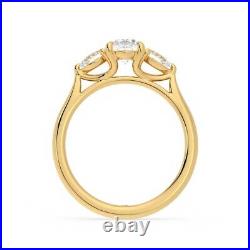 Solid 14k Yellow Gold Band Wedding Diamond Ring Oval 2.50 Ct IGI GIA Lab Created