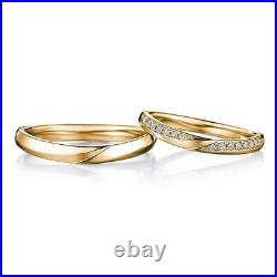 Solid 14k Yellow Gold Couple Wedding Band Natural Diamond 0.10 Carat Sizes 7 8 9