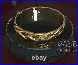 Solid 14k gold wedding ring band leaves