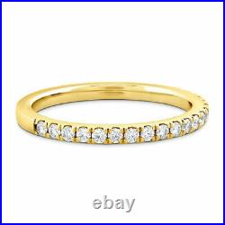 Solid 18K Yellow Gold Round 0.40 Carat Real Diamond Engagement Band Size 5 6 7 8