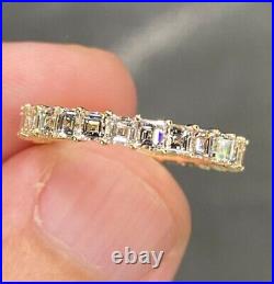 Solid 18k Yellow Gold Certified 2.80 Carat Real Lab Created Diamond Band Sizable