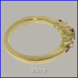 Solid 18k Yellow Gold Natural Ruby & Opal Womens band Ring Sizes 4 to 12