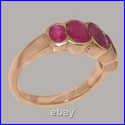 Solid 9k Rose Gold Natural Ruby Womens Band Ring Sizes 4 to 12