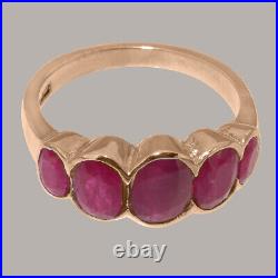 Solid 9k Rose Gold Natural Ruby Womens Band Ring Sizes 4 to 12
