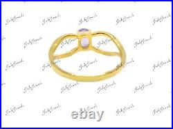 Solid Gold Tanzanite Engagement Ring Dainty Band 0.6 Ct