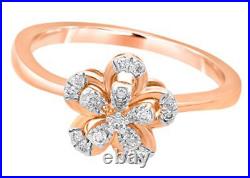 Thanksgiving Day 0.38ct Natural Round Diamond 14K Solid Rose Gold Band Ring