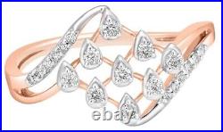Thanksgiving Day 0.51ct Natural Round Diamond 14K Solid Rose Gold Band Ring