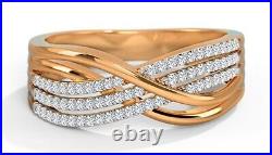 Thanksgiving Day 1.32ct Natural Round Diamond 14K Solid Yellow Gold Band Ring