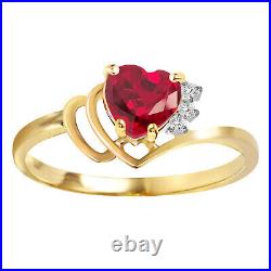 V14K. SOLID GOLD RING WITH NATURAL DIAMONDS & RUBY (Yellow Gold)