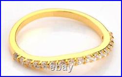 VVS1 Clarity 0.50Ct Round Cut With White Accents Band In 14KT Solid Yellow Gold