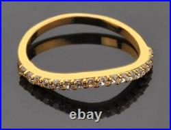 VVS1 Clarity 0.50Ct Round Cut With White Accents Band In 14KT Solid Yellow Gold