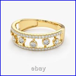 Yellow Gold Band Round Cut 0.50 Carat Certified Lab Grown Diamond Solid 14K Ring